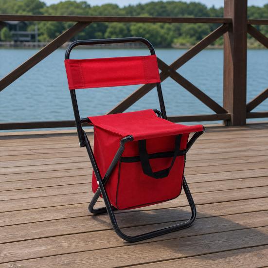 Folding Fishing Chair with Bag, Collapsible Chair with Storage & Backrest, Portable Backrest Stool for Fishing, Hunting, Camping, Travel