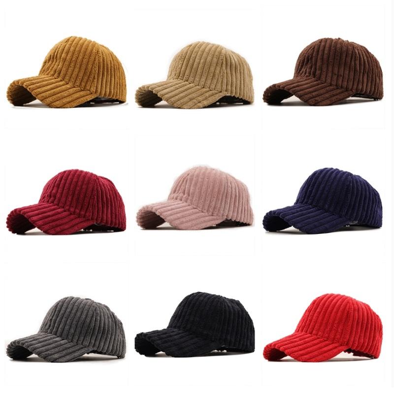 Men'S And Women'S Winter Korean Style Trendy Baseball Cap Warm Corduroy Fashionable Casual Couple'S Versatile Peaked Cap