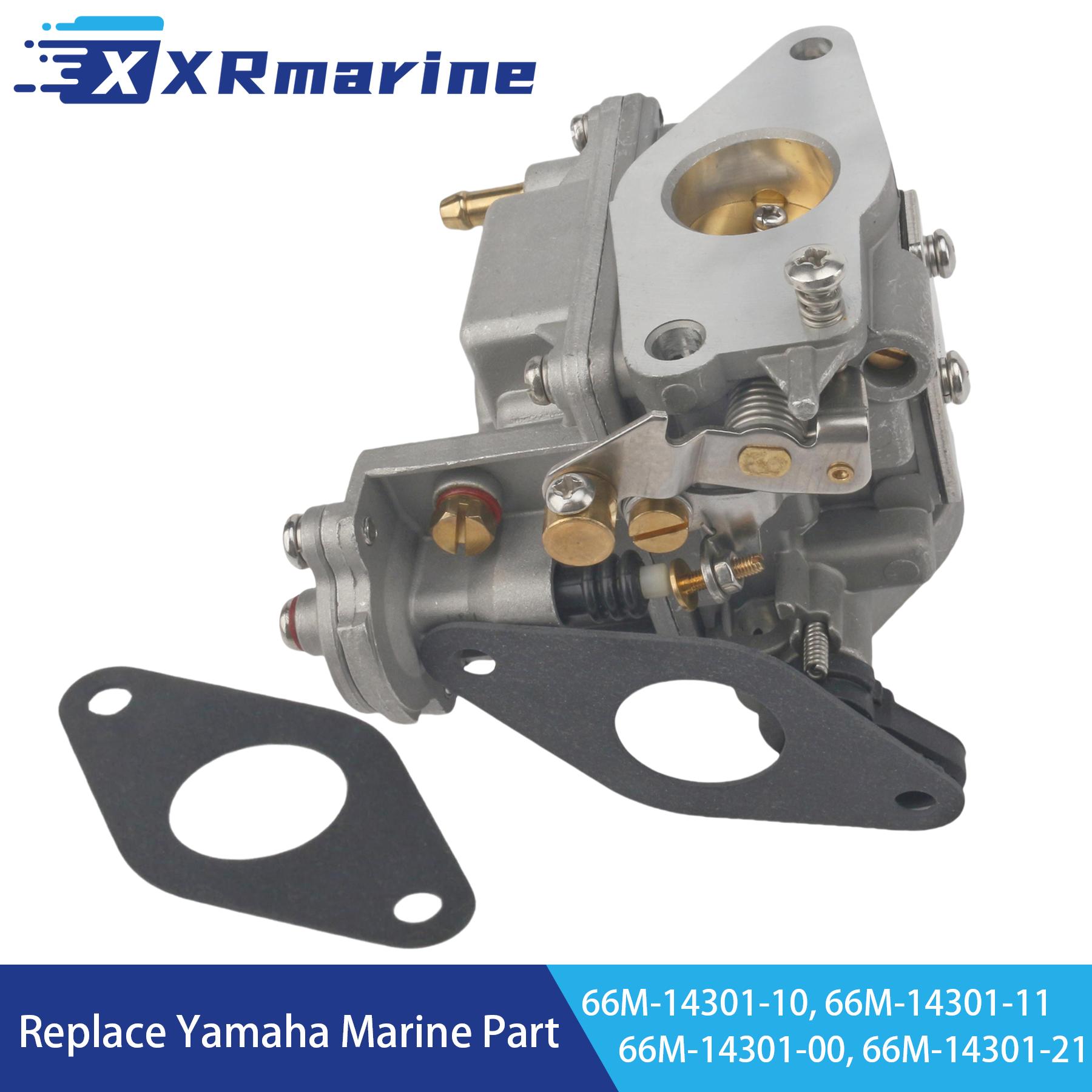 66M-14301 Carburetor Assy with Gasket 66M-13646 for Yamaha 4 Stroke 15HP F15 Outboard Motors 66M-14301-10 66M-14301-11 18-346001 66M-14301 66M-13646