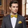 Polyester Pocket Square Set Collar Wedding Accessory Set Corsage Set Bow Tie Set  Banquet