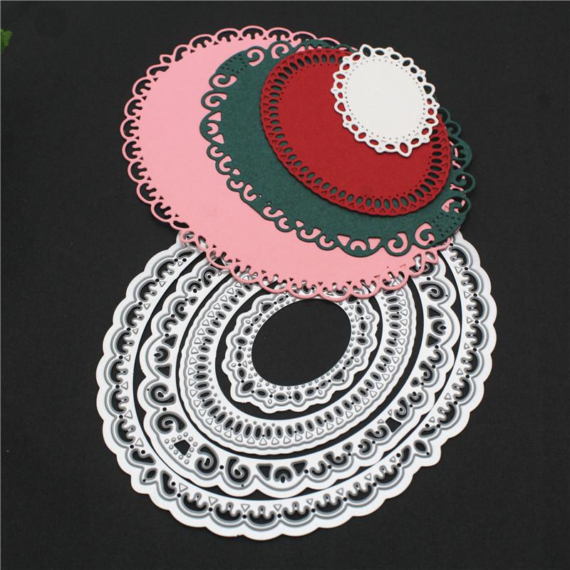 Oval Lace Metal Cutting Dies for DIY Scrapbooking Album Paper Cards Decorative Crafts Embossing Die Cuts
