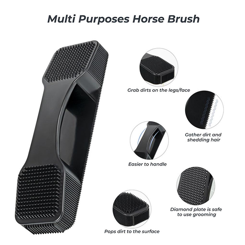 Horse Grooming Brush Massage Cleaning Flea Tick Removal Sweat Cleaning Kit 6 In 1 Tail Bristle riding Brush Horse Care Tools