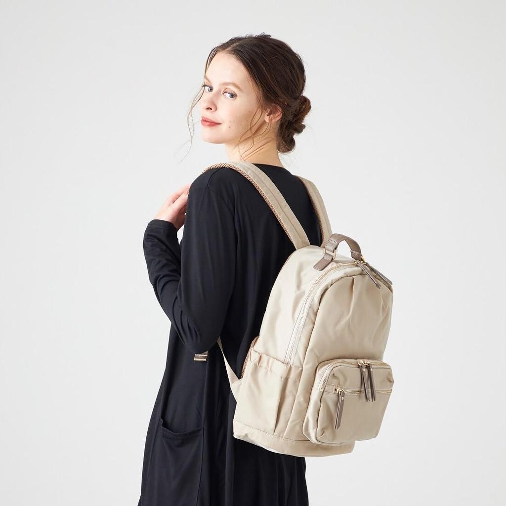 Monica 13-Pocket Nylon Backpack MONI1048 Pink (50)