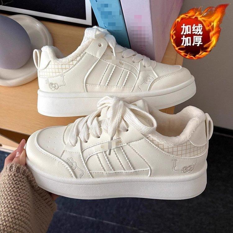 High-value velvet thickened sports board shoes children's 2025 winter new cotton shoes platform-soled sports shoes warm cotton shoes