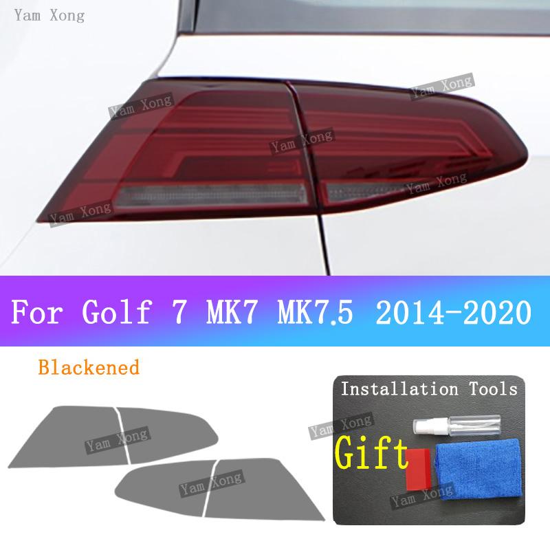 For Volkswagen VW Golf 7 MK7 7.5 -2014 Car Headlight Tail Black Anti-Scratch Film Headlight Transparent Tail Protective Film
