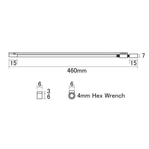 Scud 2-way adjustable truss rod, steel, L=460mm, F-2762