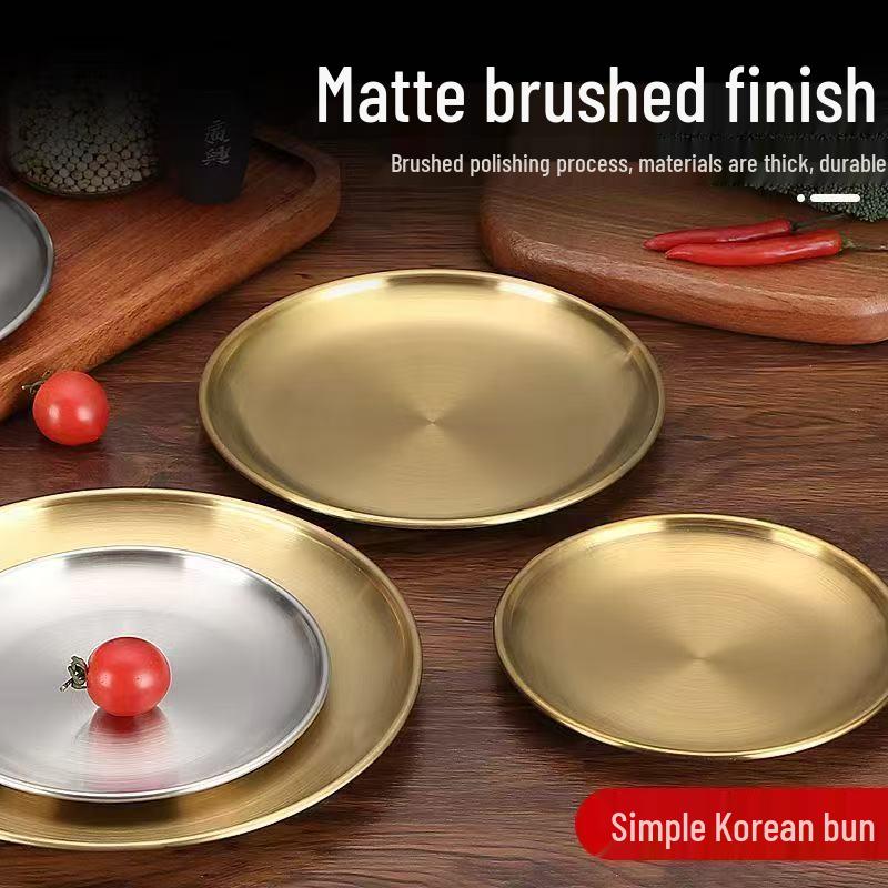 304 Korean Stainless Steel Thickened Dessert and Barbecue Plate 14cm Natural 50g 201