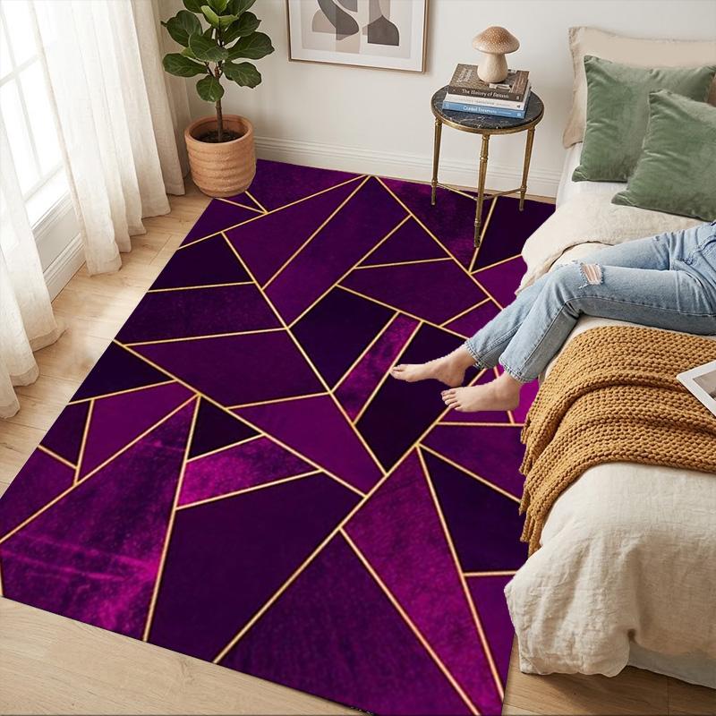 Purple Geometry Living Room Nonslip Area Rug Soft Carpet For Bedroom Game Playroom Sofa Office Home Decor Doormat Christmas Gift C9301952