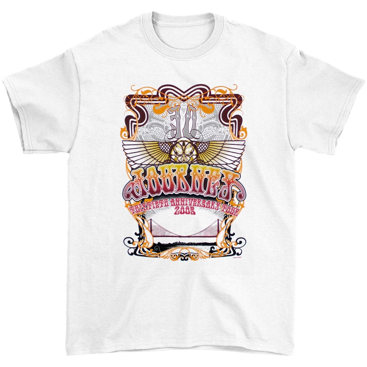 Men s Journey 30 Thirtieth Anniversary Tour 2005 (White) Slim Fit T-shirt Small L