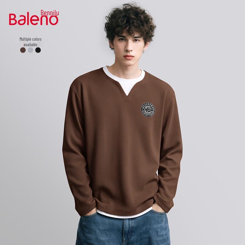 

Baleno Men s Waffle Knit Faux Two-Piece Long-Sleeve T-Shirt 3XL