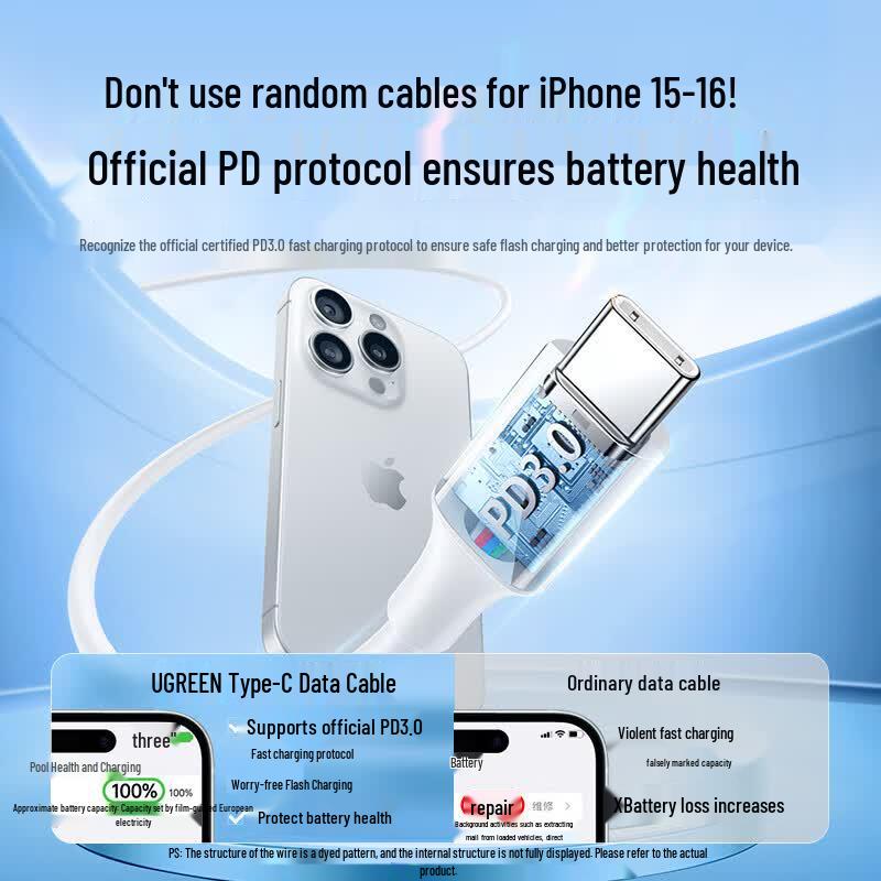 Ugreen Type-C To Type-C PD60W Fast Charging Cable