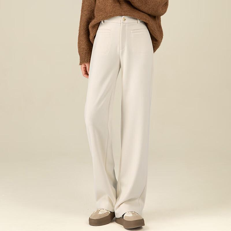 Women's Wide-Leg Wool Blend Drape Casual Pants