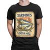 Men Sardines in olive oil   T Shirt  A Vintage Poster Pure Cotton Clothes Casual Short Sleeve Crew Neck Tee Shirt  T-Shirt