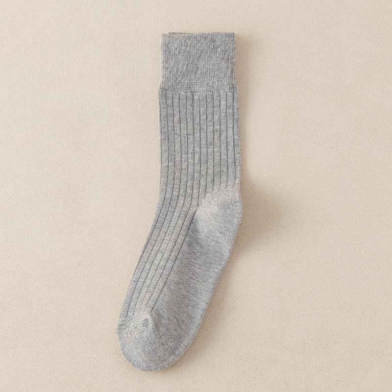 Female Spring and Autumn Tide Retro Pure Color All Go Together To Smoke In The Tube Cotton Socks