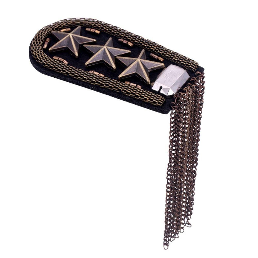 Armband Epaulet Tassel Chain Shoulder Board Punk Brooch Star Shoulder Flash Breastpin Pin Fringe Shoulder Mark Cosplay