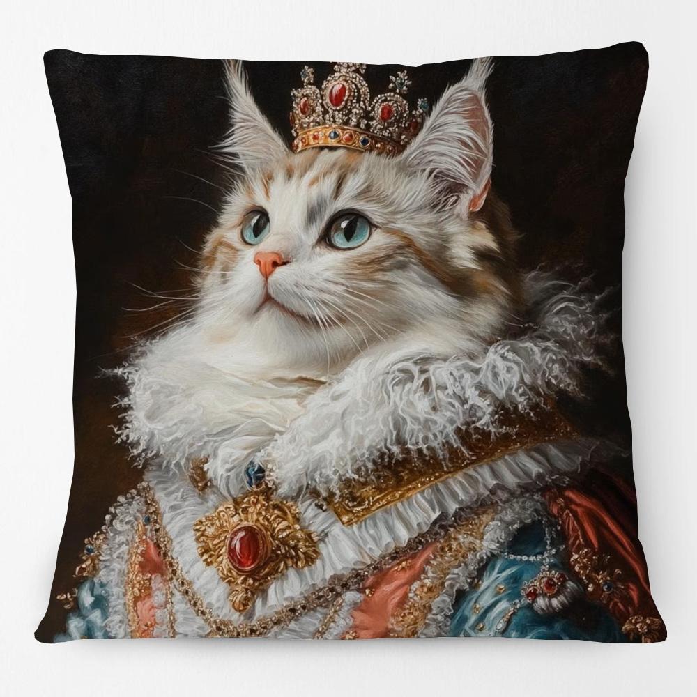 Victorian Princess Cat Labrador Dog Lord Greyhound Pet Portrait Print Cushion Cover Pillow Case
