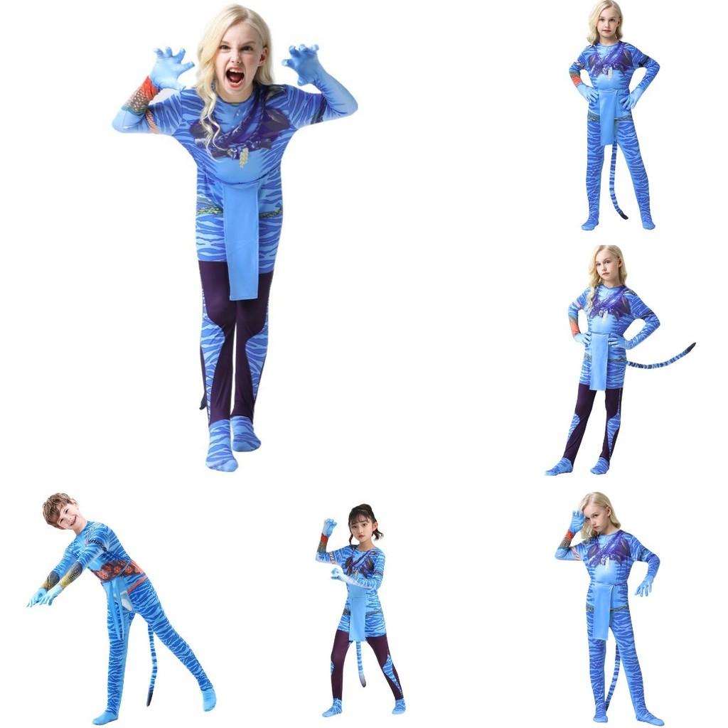 Avatar 2 Halloween Cosplay Bodysuit für Erwachsene und Kinder aus weichem Milchseidenstoff