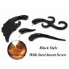 Fashion Black Horn Earrings For Women Hip-hop Acrylic Ear Stud Stainless Steel Anti-Allergies Earrings Gothic Spiral Ear