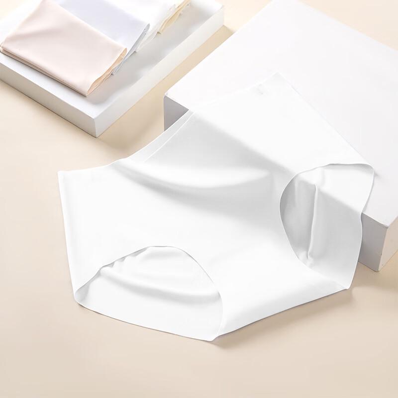 LangSha Wash-Free Ice Silk Antibacterial Mid-Waist Briefs