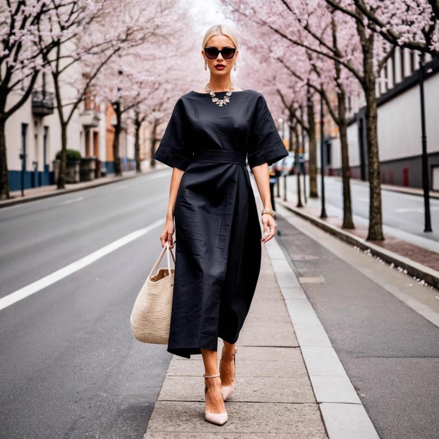 YYFS Moda Femei Vară Primăvară Imprimare în culori uni mâneci jumătăți decolteu cu talie înaltă Rochii casual