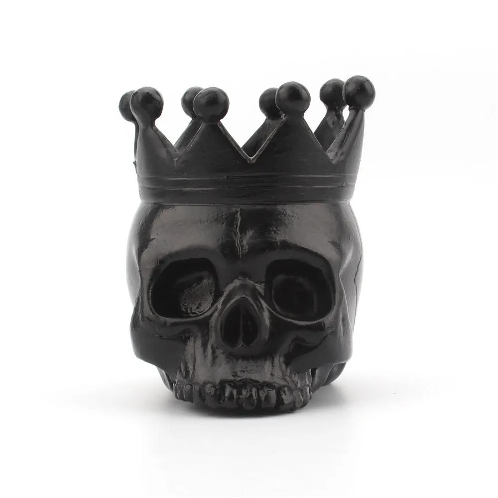 Candlestick New Resin Crown Skull Candle Base Halloween Atmosphere Decoration Props чёрный
