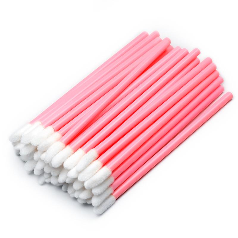 50 Pcs Disposable Lip Gloss Stick Applicator Lipstick Wands Set Cosmetic Tools Lip Brush Makeup Tools Hollow Lip Wands Nylon