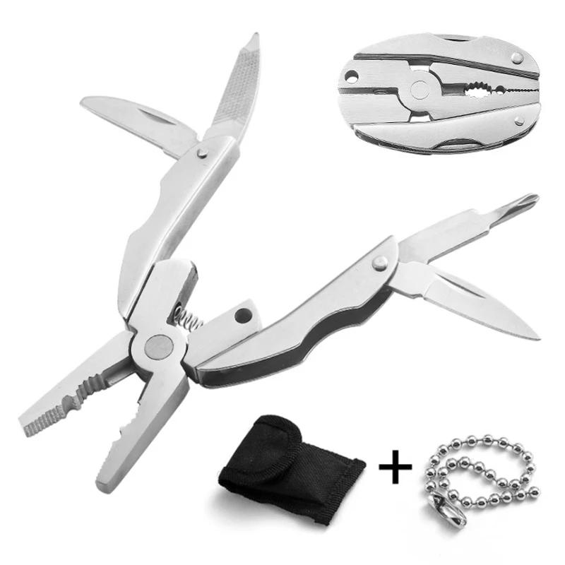 Multifunctional Pliers Mini Foldable Stainless Steel Knife Turtle Back Plers Pliers Keychain Camping EDC Tools Travel Kits