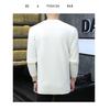 Men's White Round Neck Long Sleeve Knit Sweater for Spring, Autumn, and Winter