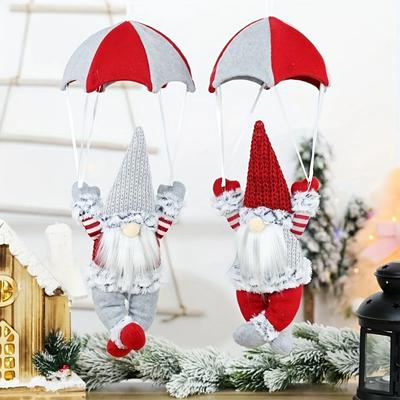 Christmas Scene Decorations Faceless Parachuting Old Man Parachute Window Hanging Decoration Gifts