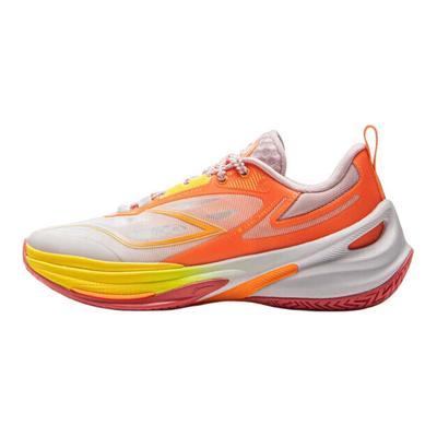 Li Ning Barn Syntetiskt Läder Tyg Bekväma Mångsidiga Studsstöd Låga Basketkängor Herr Basketkängor Vit Orange YKBV022-3