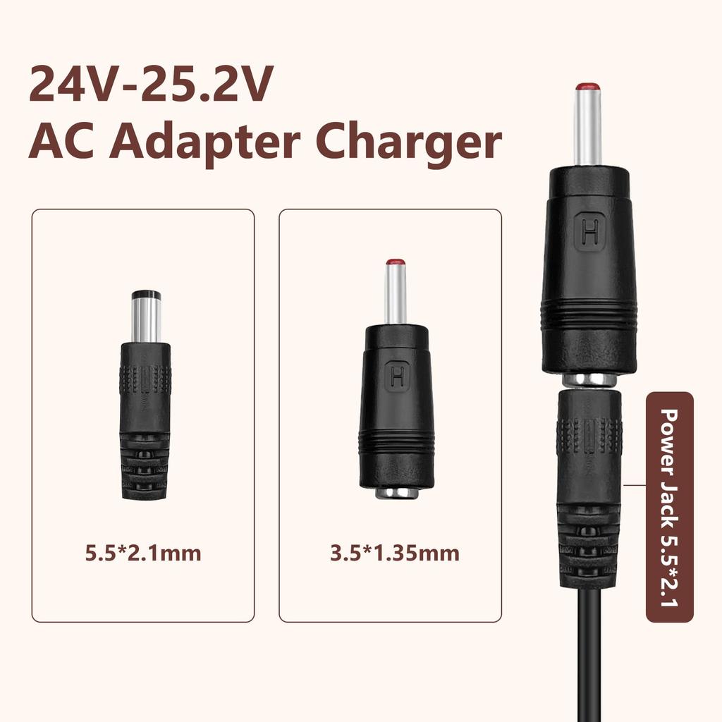 Cordon de chargement de remplacement 24V-25.2V 1A pour pistolets de massage Hypervolt, Hyperice, Toloco, Feeke, Booster Pro, Cotsoco et JUFIT. Compa