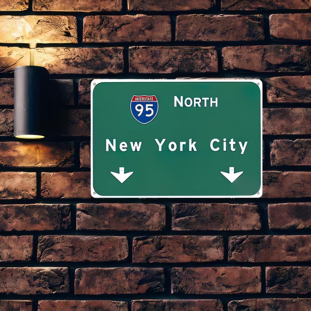 Tin Sign North New York City Interstate Route Number Plaque Retro Metal Wall Art for Garage Bar Pub Home Decor Vintage Gift