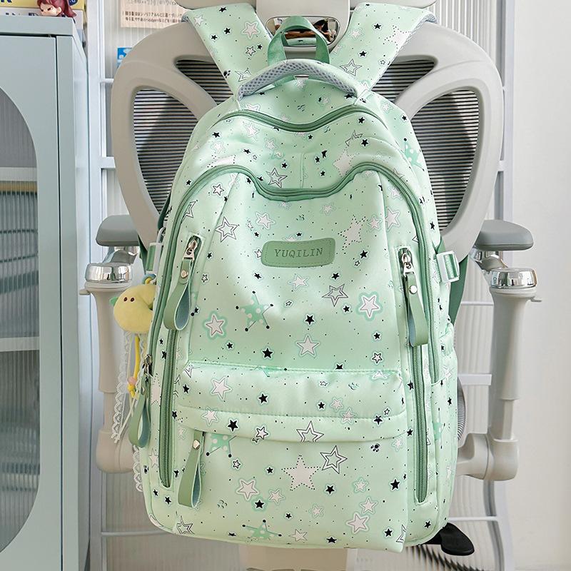 Student Schoolbag Junior High School High School Student Large Capacity Cute Star Backpack Women's New Casual Backpack