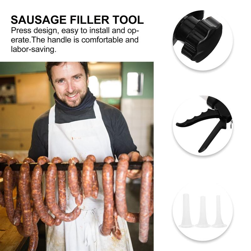 2026 Hot Manual Sausage Maker Tube Syringe Meat Fillers Machine Nozzle Sausage Stuffer Funnel Kitchen Meat Grinder Tools