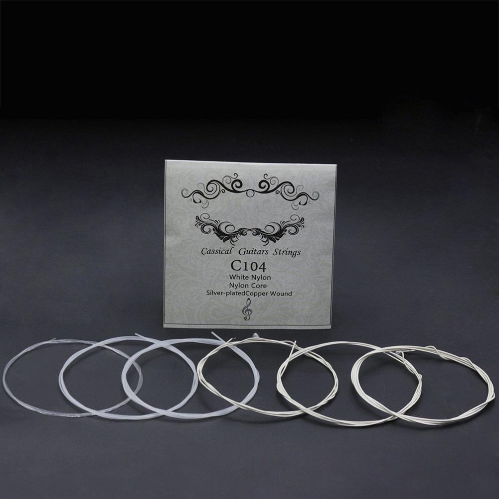 C104 Guitar Strings Acoustic Folk Guitar Brilliant Sound Quality Silver-plated Copper Alloy Wound Nylon Core Strings