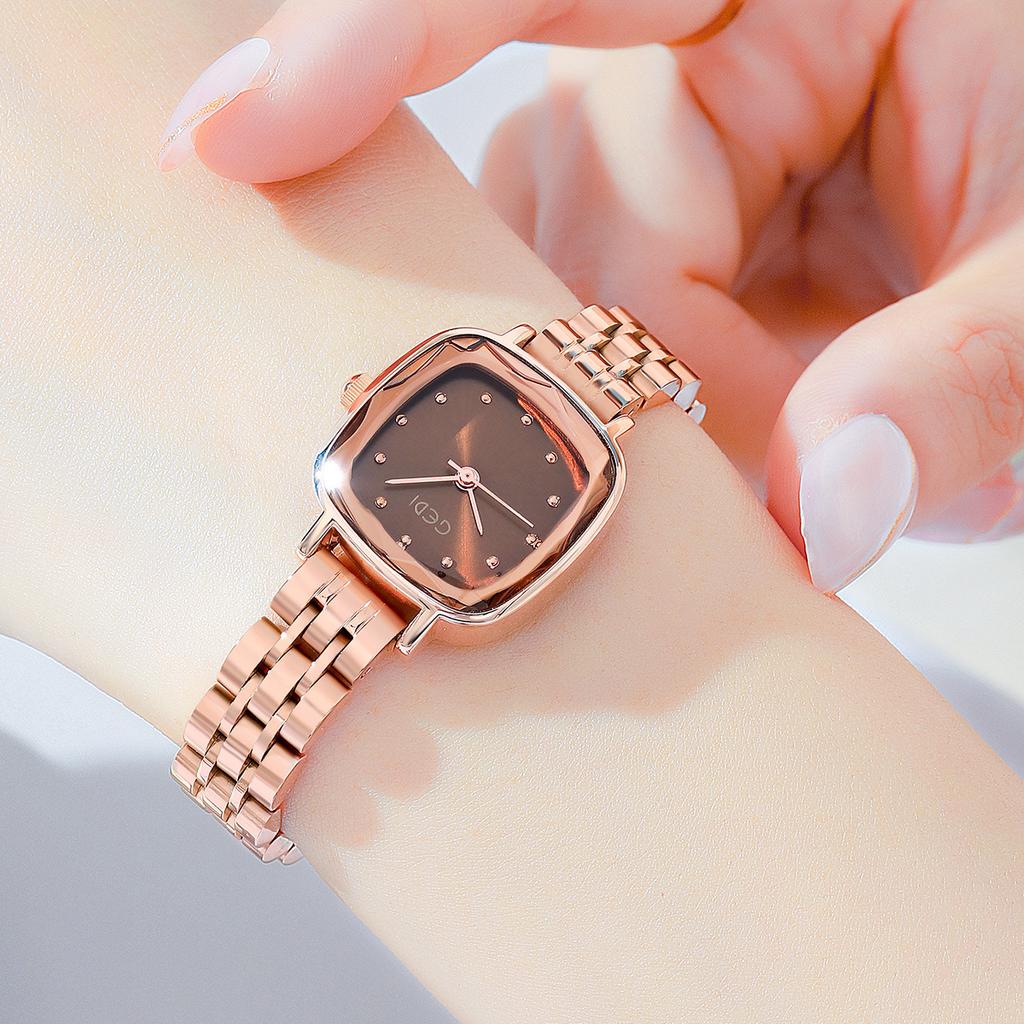 Steel Belt Watch Women'S Fashion Square Watch Casual Waterproof Quartz Watch