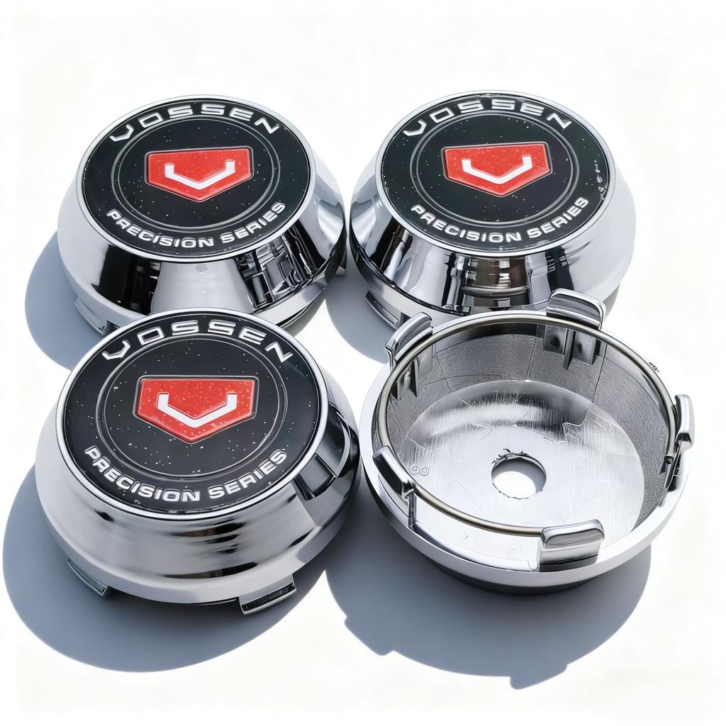 4 Stück Vossen Logo Emblem Auto Radnabendeckel 60MM 56MM Räder Nabe Hohe Kappe Felge Radkappen Abdeckung Präzisionsserie Auto Zubehör