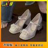 Niche princess is not tired of women's shoes 2025 spring and summer new daily versatile skirt medium heel thick heel shoes