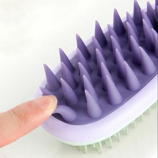 Double-sided Shampoo Brush Long Handle Scalp Massager Comb Men Women 2-in-1 Hair Scrubber Fine Wide Teeth Detangling Brush