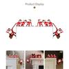 2PCS 3D Christmas Door Decor, Santa Reindeer Wood Corner Ornament Set, Festive Hanging Decoration for Home Fireplace Cabinet