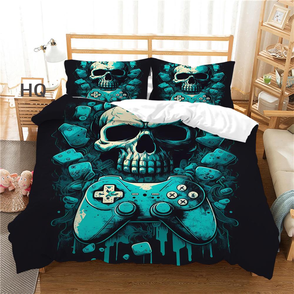 Herní konzole Povlečení s potiskem King Size Přehozy Boy Kid Polyester Design Luxusní sada povlaků na přikrývky