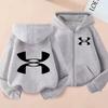 Kinder Strickjacke Herbst Winter Hoodie Reißverschluss Stil Sweatshirt 3-12 Jahre Jungen Mädchen Buchstabe Sport Oberteil Lässige Mode Lockere Jacke Kleidung