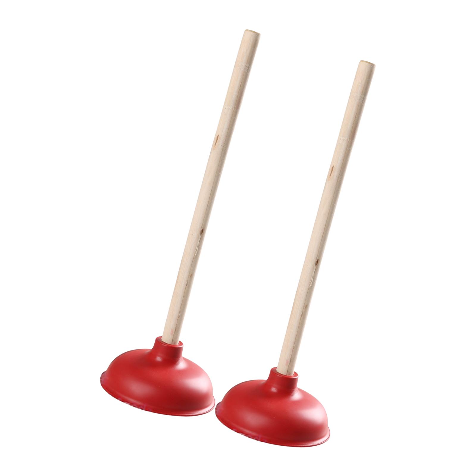 

2 штуки очень длинный плунжер с деревянной ручкой для туалетов и раковин Инструмент сантехника для удаления стойких засоров