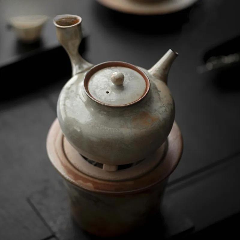Ink Wood-fired Porcelain Tea Warmer Holder Candle Heater Stove Kettle Stand Boiling Water Carbon Furnace Teaware Accessories