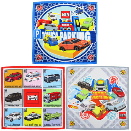 

35601 Набор салфеток Tomica из 3 штук, Разные дизайны, Салфетки для ланча, Большие носовые платки, Идеально для детского сада, Поступления в школу, Ланч-боксов, Обертывания для ланча