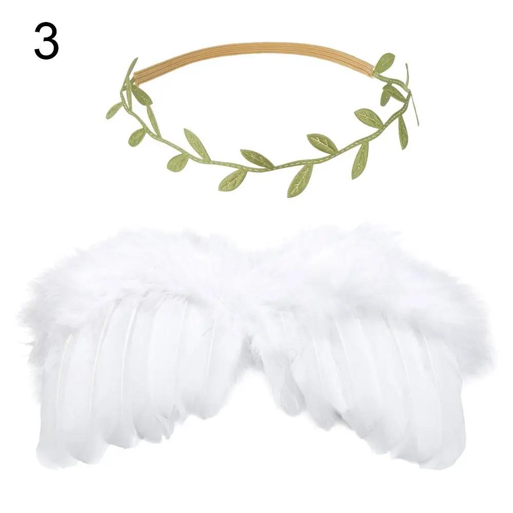 Newborn Photography Props White Angel Wing Baby Photos Props Feather Wing Girls Hair Kids Baby Photography Hair Accessories