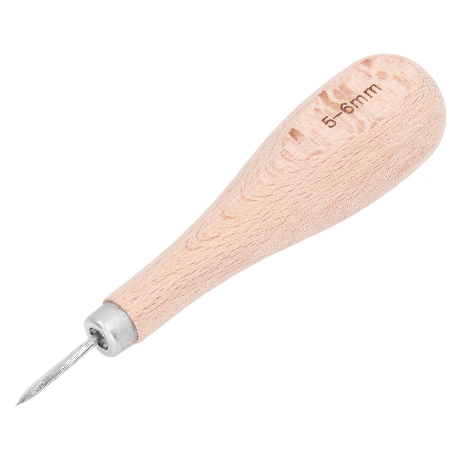 

Кожаное шило 5-6 мм Ручка из бука Стальное ромбовидное сверло Кожаное шило Инструмент для пробивания кожи для DIY кожаных изделий