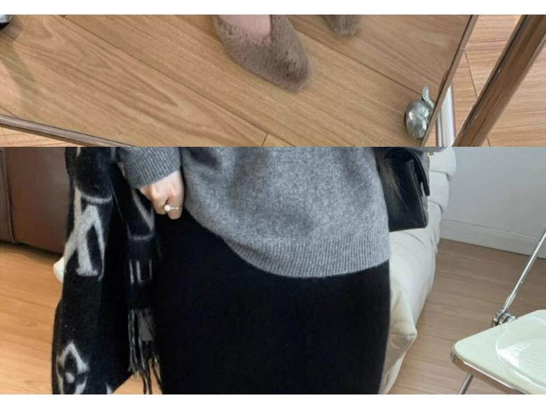 Elegant High-Waisted Women's Knit Skirt - Slimming, Mid-Length, Hip-Hugging, Soft & Glutinous for Autumn and Winter