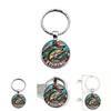 Modern Minimalist Glass Keychain With Fish Pattern Jewelry For Gift Giving
