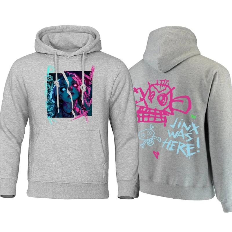 Arcane Hoodie Men Anime Jinx Hoodies Autumn High Quality Fleece Sweatshirt Street Hoody Flexible Oversize Men's Clothing Hoodies & Sweatshirts Men’s